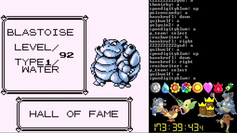 Illustration for article titled Twitch Plays Pokémon BLUE is Victorious!